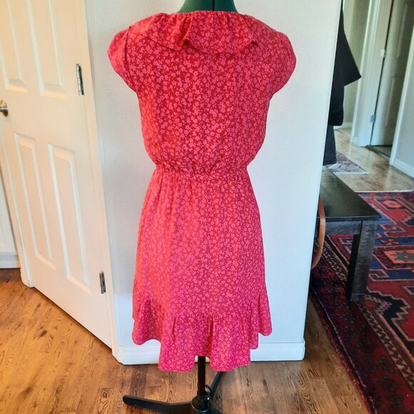 NEW J. Crew Clarice Briar Red Floral Ruffled Dress, Size S - Picture 2 of 8